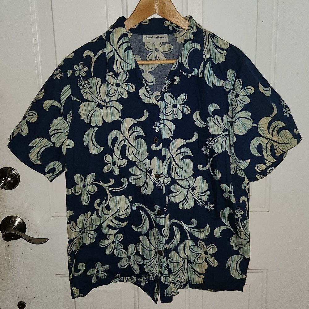 Vintage Punahou Apparel Hawaiian Floral Hibiscus Shirt XL